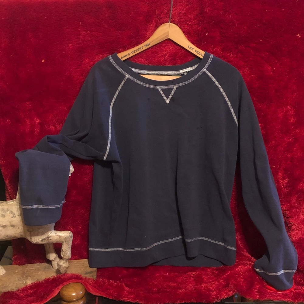 Eddie Bauer Dark Blue Sweatshirt with White Stitching